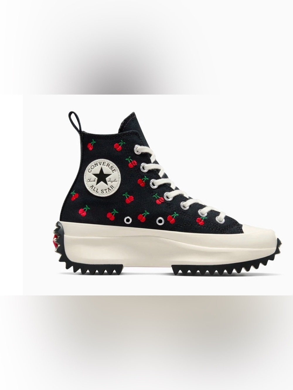 Converse Run Star Hike Platform Cherries Print Shoes , size 6.5